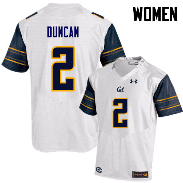 Women #2 Jordan Duncan Cal Bears (California Golden Bears College) Football Jerseys Sale-White - Click Image to Close